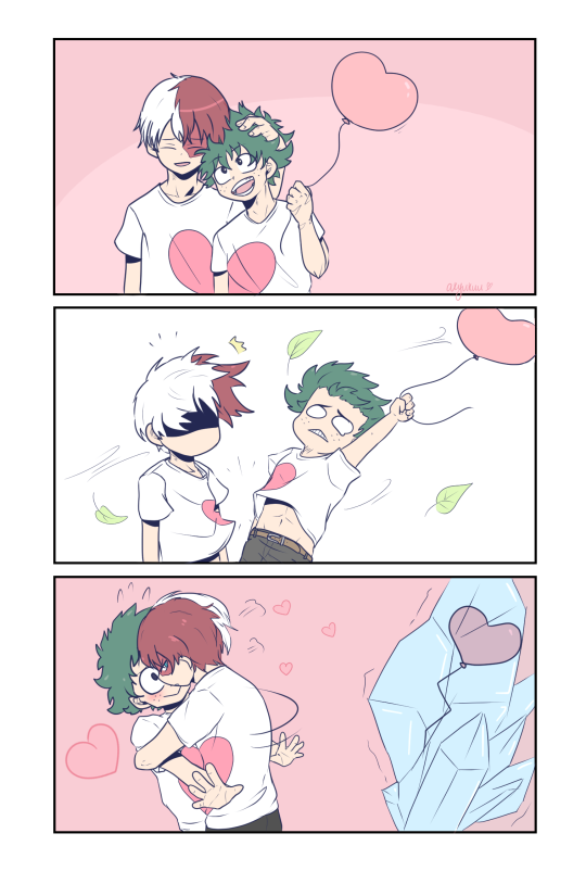 akyukuu:  Happy Valentine’s Day! 💖❤💓💖❤💓💖❤💓!!! Just something really silly xDTodoroki in the third panel: “You can’t have him, he’s mine.”Midoriya’s like: “…!! >//♡//< ” xD