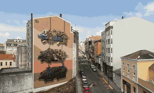 alcrego:Rexenera Fest 2015 (Carballo, Galicia):1 - Dulk2 - Pixel Pancho3 - Nomada4 - Aryz5 - Bordalo