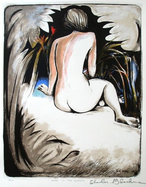 youcannottakeitwithyou:Charles Blackman (Australian, *1928)Nude in garden