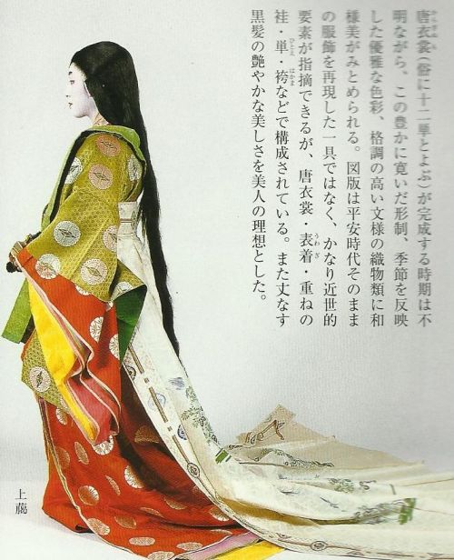 Heian Era Kimono. This kind of Kimono is called Juni Hitoe (十二単衣) meaning twelve-layered robe. It ca