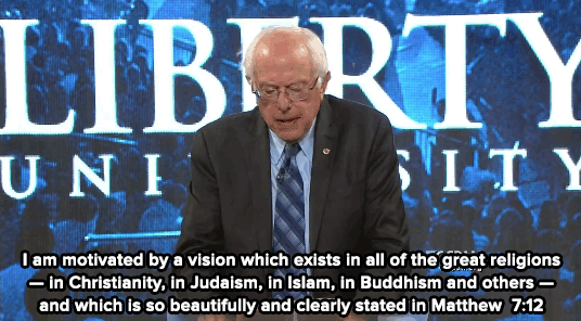 notational:micdotcom:Watch: Bernie Sanders delivered a stirring speech at religious school Liberty U