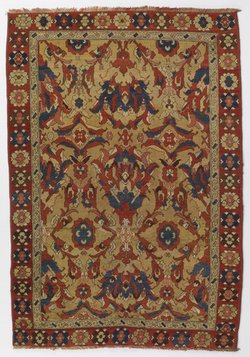 slam-islamic: Small Carpet with Ottoman Saz Design or “Smyrna”…, Ottoman period, 1281–1924, late 18t