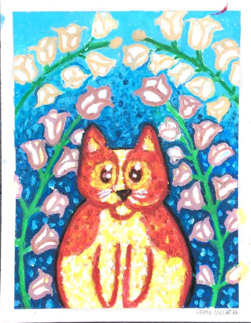 cat #4 of 2022oil pastel