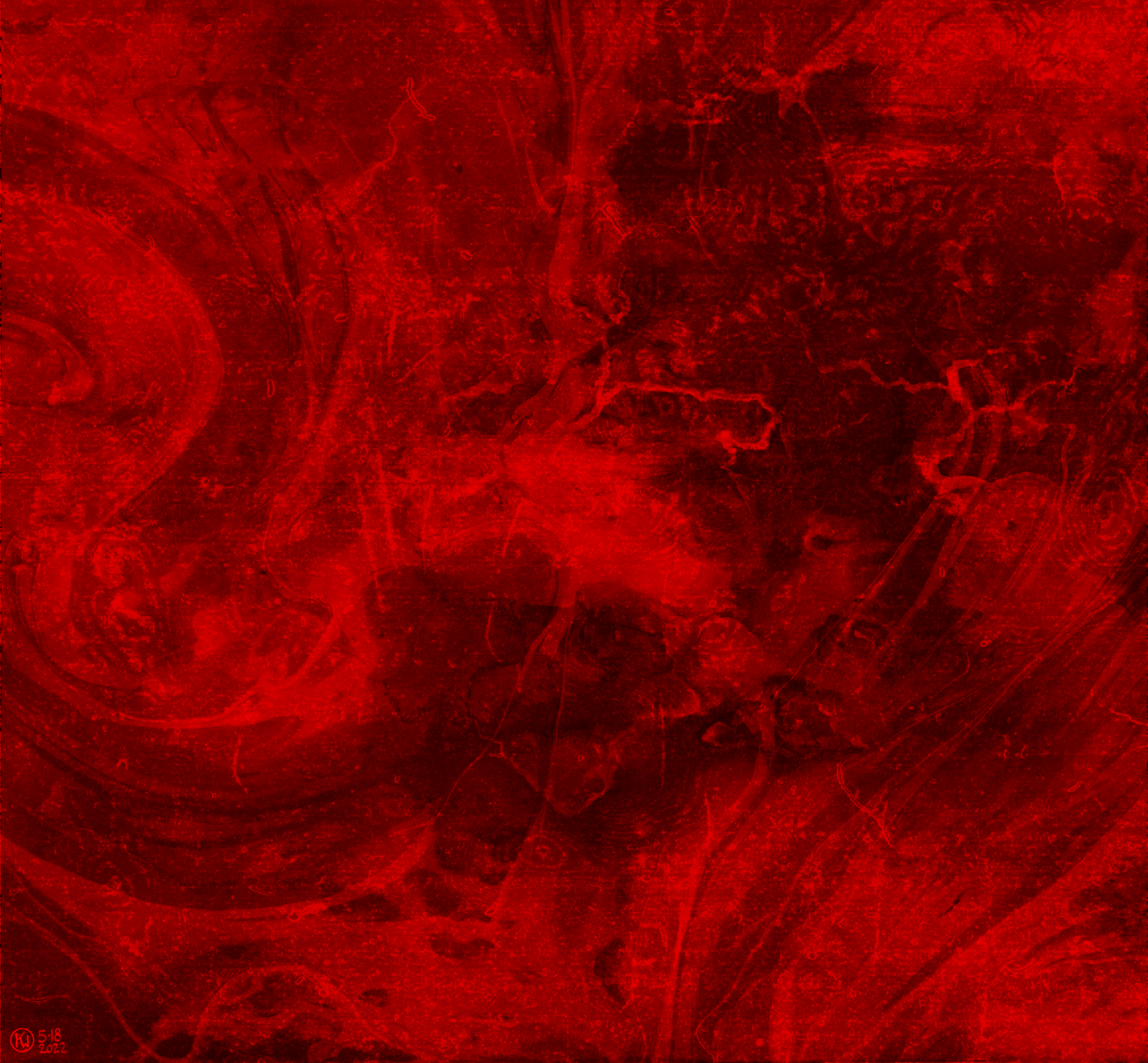horrifyingly red abstract shapes