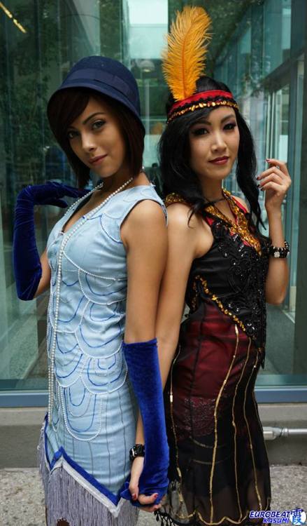 queens-of-cosplay: Flapper Korra and AsamiArt by: FoxvilleCosplayers:  Sushi Monster &