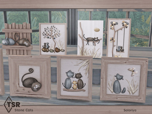 soloriya:soloriya:***Stone Cats*** Sims 4. Has 4 color palettes, includes 10 objects. Everything can