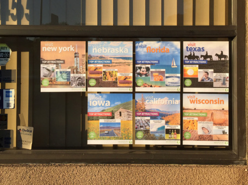 obviousplant: I made some state tourism ads and left them outside a local travel agency. More stuff 