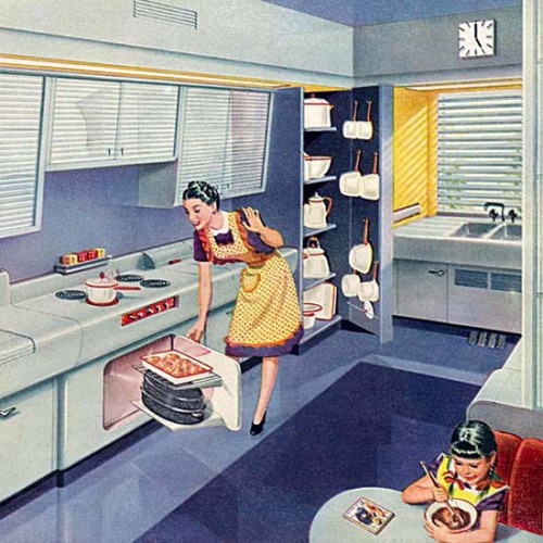 danismm:Detail Of Porcelain On Steel Enameled Kitchen Vintage Advertisement Poster by  MAD