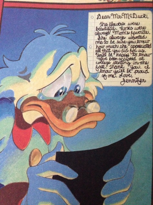 lightening816:glitteringgoldie: Behold, the saddest Christmas comic ever created. Photos from my Uncle Scrooge #251. This story is titled “‘Tis the Season”. Script by Bob Foster and art by Mike Peraza.   I’M NOT CRYING YOU’RE CRYING