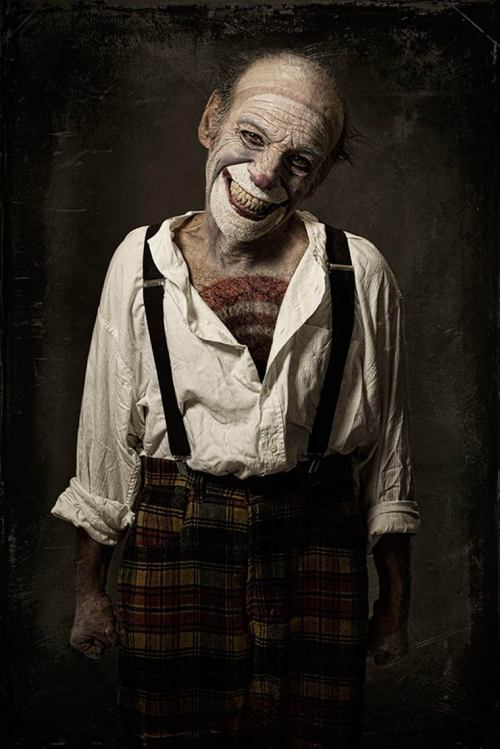 asylum-art-2:   					Portraits of scary clowns by photographer Eolo Perfido The frightening Clownville series, created by photographer Eolo Perfido in collaboration with the make-up artist Valeria Orlando Via: ufunk.