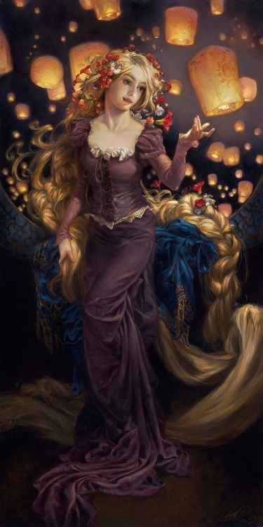 davidesky2:Disney princesses by Heather Theurer, via Disney and More.