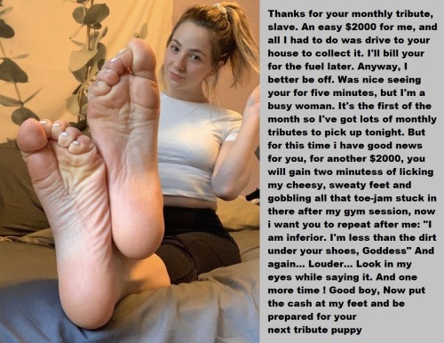 bulliedsubmissive: Lara was not into Girls but money is money and if one of Her slaves is an inferio