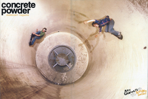 Alex Chalmers (left) and Keegan Sauder (right) sharing a full pipe in issue #75 - 2005. Photo by: Jo