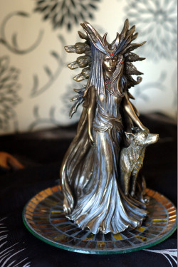 egyptianwitchcraft:  My Hecate statue, I’m