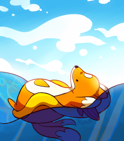 aquanutart:  relaxed floatzel 