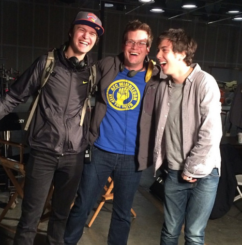 fishingboatproceeds: HUGE surprise as an old friend came to visit Nat and me on the Paper Towns set