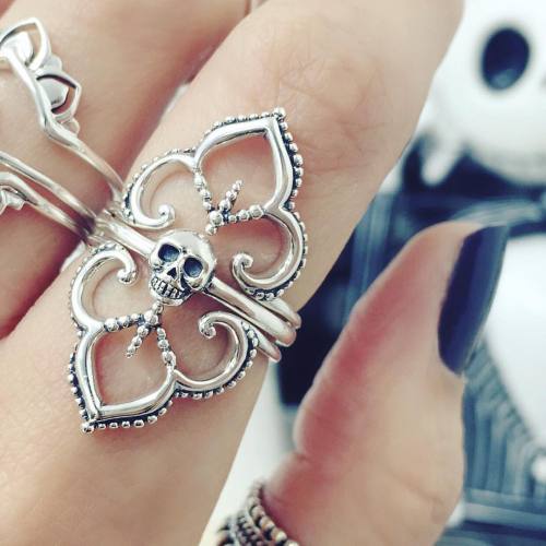 We&rsquo;re almost out of the sterling silver skull stacker! Get him at www.emptycasket.co.uk✨ #