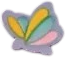 sticker of a butterfly in a pastel color palette.
