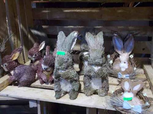 Various stuffed animals as merchandise offered for sale during Christmas market in Wroclaw, Poland.