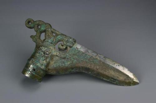 Chinese bronze halberd, 1,000-500 BC.from Altair Auctions