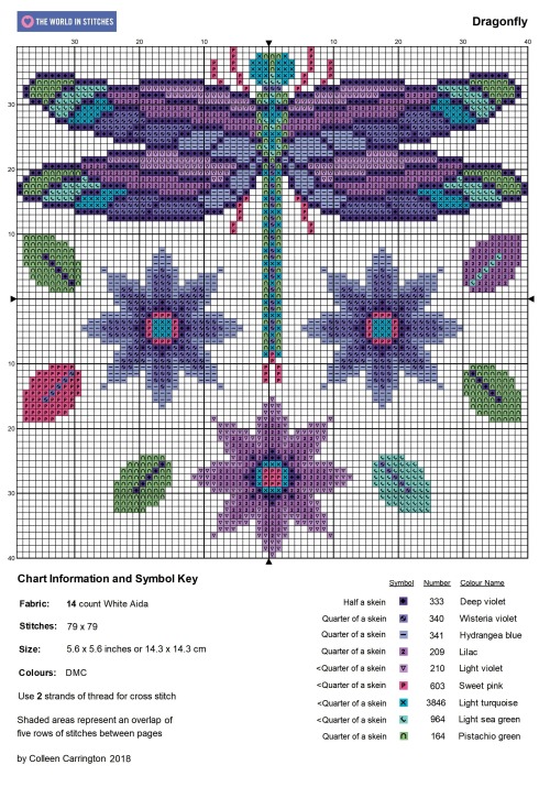 A free dragonfly cross stitch pattern. Stitch on your favourite fabric. How about swapping out some 