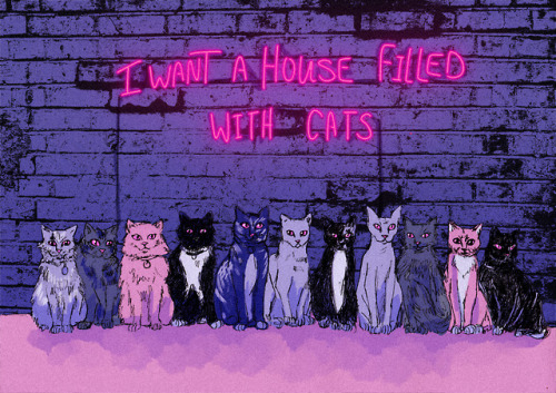 the-mighty-birdy: coyotecom:   cryodreams: What a happy life would look like for me.  @the-mighty-birdy    Change city that never sleeps to middle of nowhere, and add my children to cats and we good 