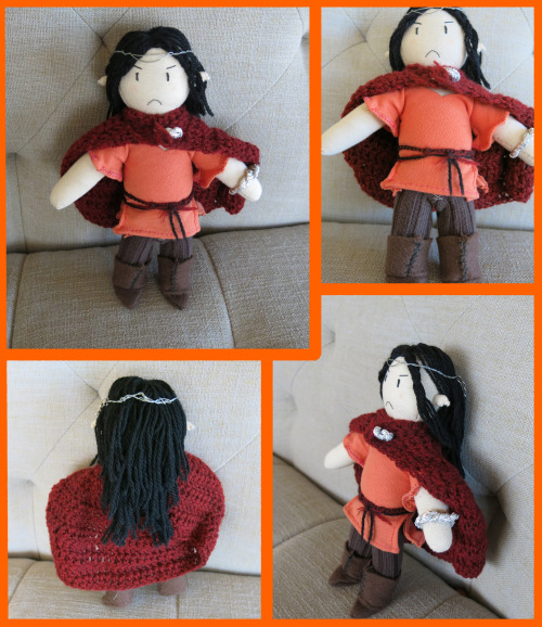 greymantleish:My Fëanor plush is complete! Although he has some very fine felt boots, a wire circlet
