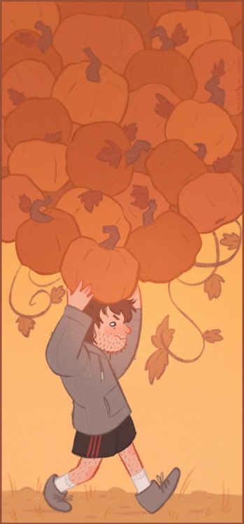 lil phone wallpaper based of those photos of Hugh Dancy carrying pumpkins,