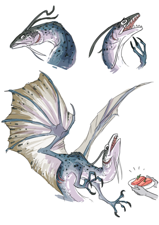 pocketss:  kuhli-fr:  kuhli-fr: undel if you’re reading this I’m begging you on my hands and knees please make a water breed dragon that has a salmon head please  hire me  nice i agree