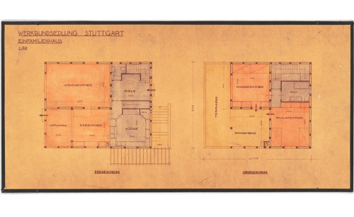 Hans Poelzig, works for Weissenhof Estate, 1926-1927. Single family, two-story home with a winter ga