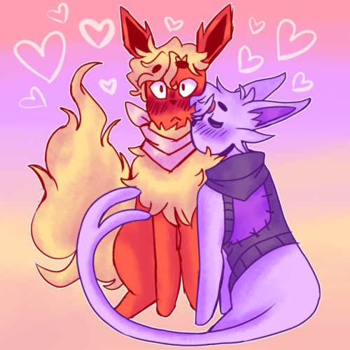 sugarglider9603:Sometimes,,, a Flareon bf,,, needs a lil smooch,,,Yes