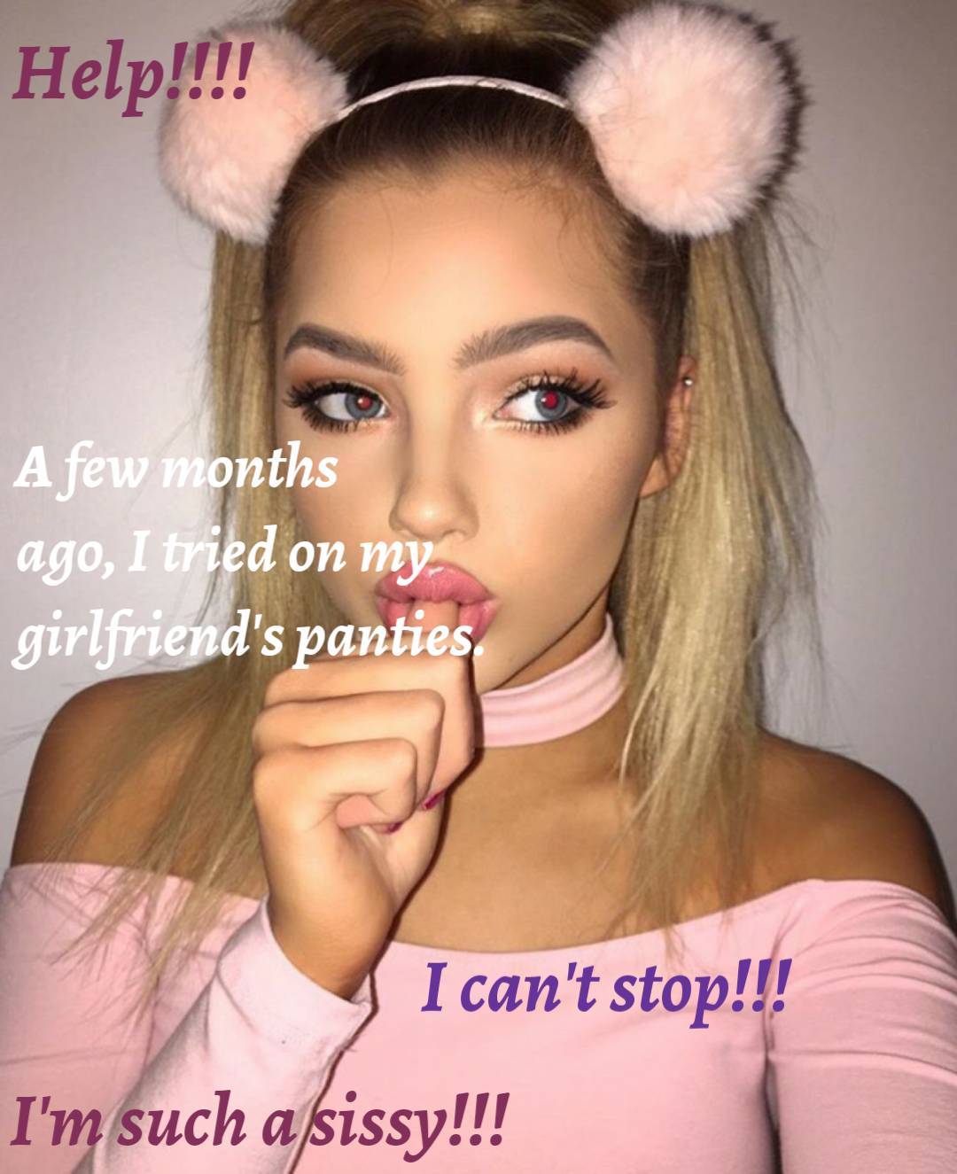 Image tagged with feminization captions, cute crossdreser, xdress