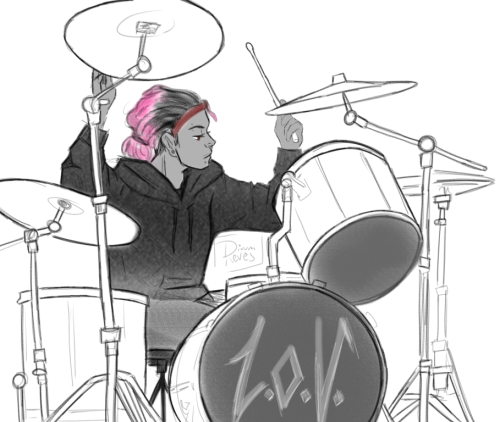 This Started Out With Me Just Wanting To Draw A Bass Player Really Bad But Then....... Band AU