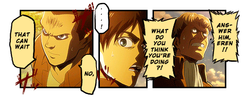 mermaid613:  apintofoxymoron:  Canon Ereri Moment ( ͡° ͜ʖ ͡°)  Shingeki no Kyojin - Episode 19 / Chapter 26. Read from right to left. [x]   this is confusing 