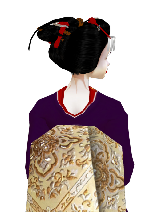 miyajimacho-imvu:As of August 31st, maiko Kimitae is wearing the sakkou hairstyle as she reaches the