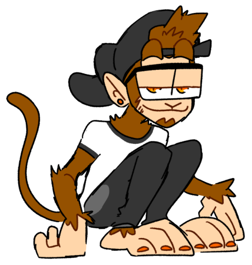 current fursona dump. monkey kin time