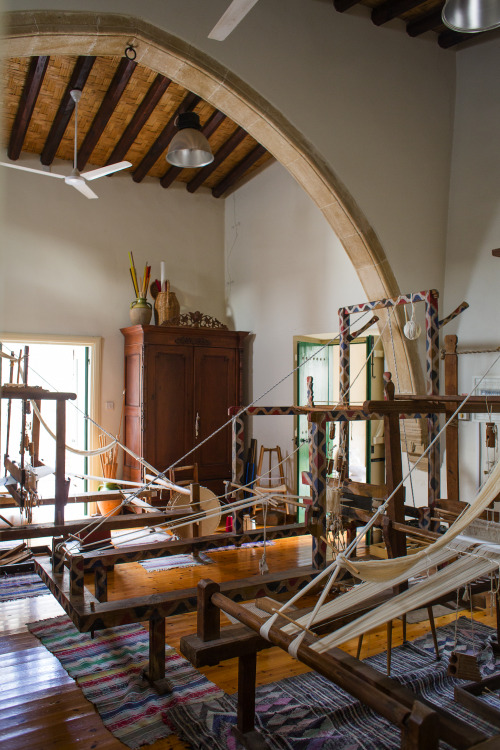 The looms on which the pieces in my web-shop are woven, reside in a 19th century building that has b