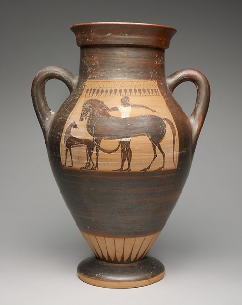 theancientwayoflife: ~ Amphora (Storage Jar). Date: ca. 530-520 B.C. Culture: Etruscan Artist: Attri