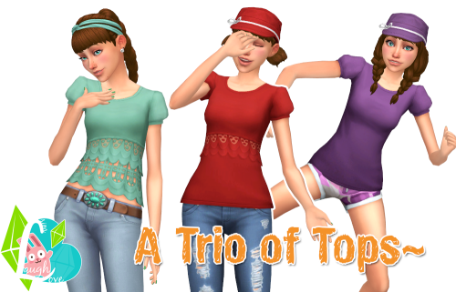 captainsaltypants: simlaughlove:  A Trio of Tops - Dress them up or dress them down, these tops can 