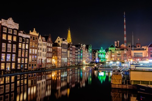 Porn photo cityscapes:  Night In Amsterdam by angheloflores