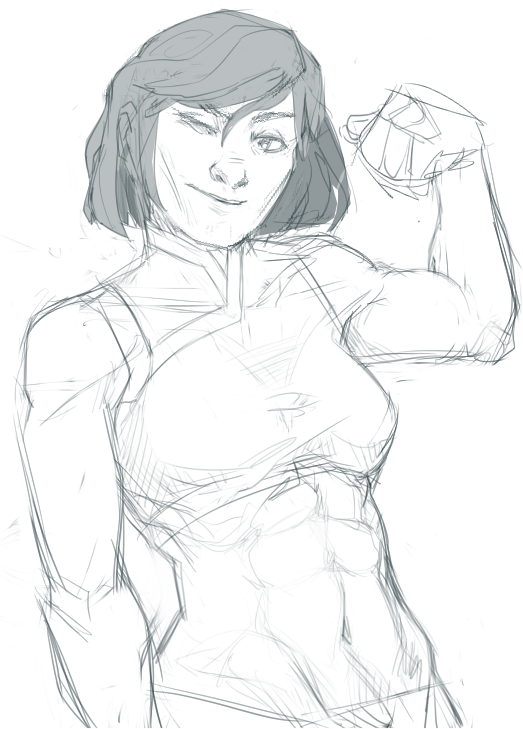 txepvi: Here’s a very rough and self-indulgent korra piece to kick off the gayest