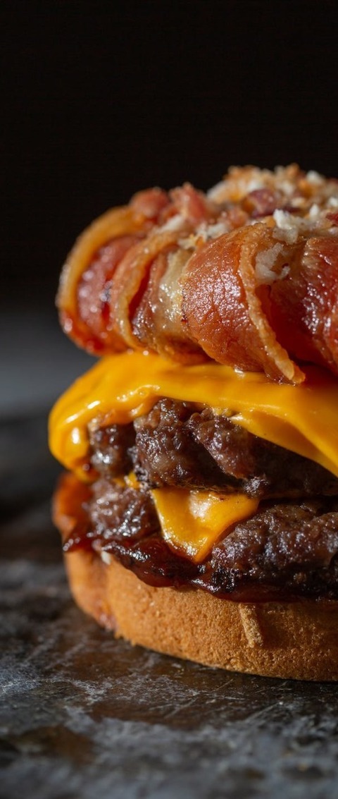 Double Bacon Cheeseburger With BBQ Sauce Recipe