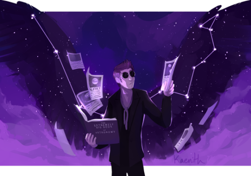 kaenith:  Huevember 2019 - 16 Serpens Crowley with the astronomy book was a very cool (if heart-wren