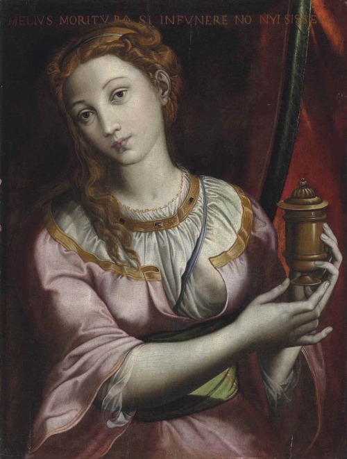 The Magdalene.Oil on panel, laid down on panel.71.8 x 54 cm.Circle of Giovanni Antonio Bazzi, il Sod