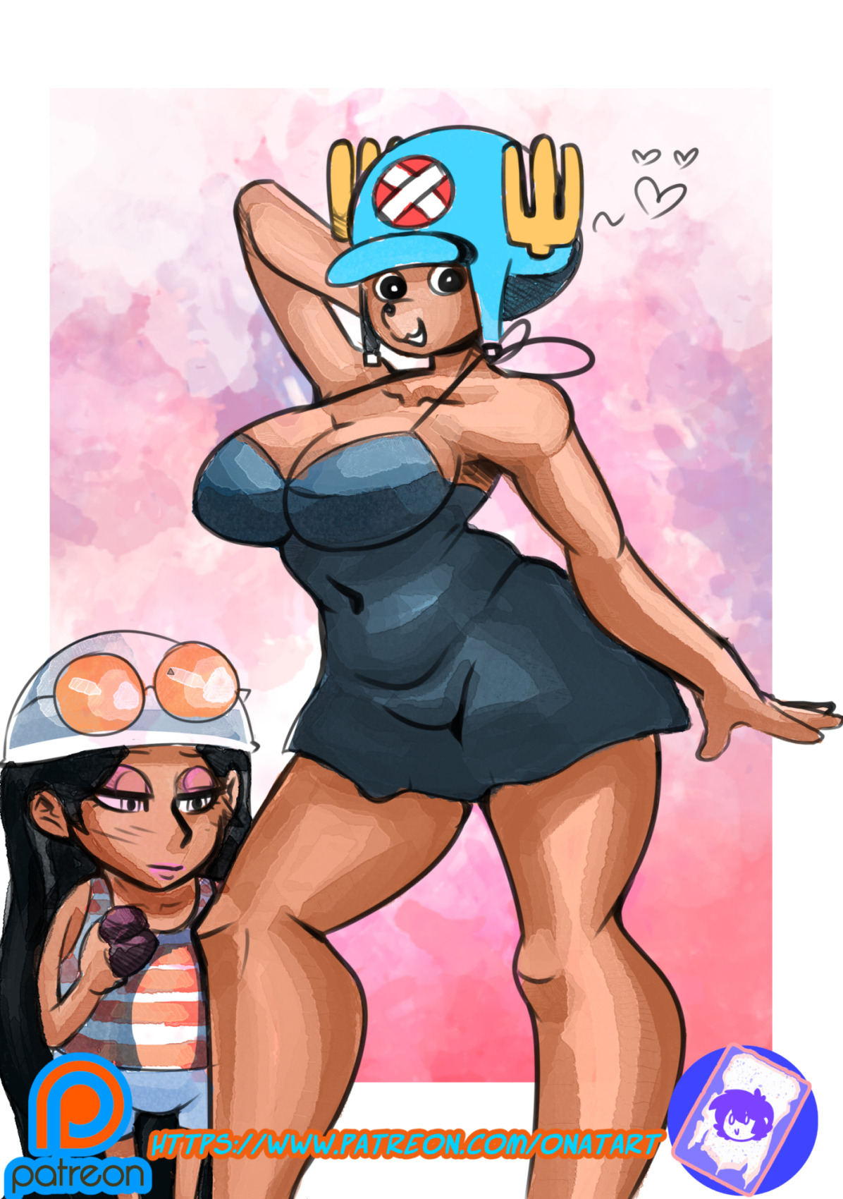 Patreon’s Badge Request.- Naze with big breast, expansion.-Nico Robin And Tony