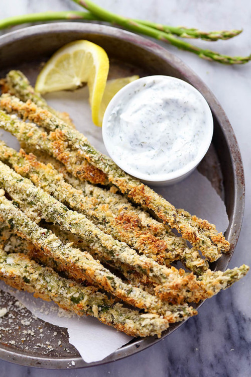 do-not-touch-my-food:Parmesan Herb Asparagus Fries with Creamy Greek Yogurt Ranch