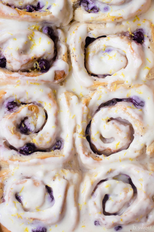 sweetoothgirl:Lemon Poppyseed Blueberry Sweet Rolls