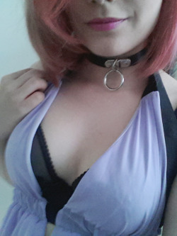 masterscat:  About to go on webcam, meow. My boobies look huge in this bra!  That smirk!!