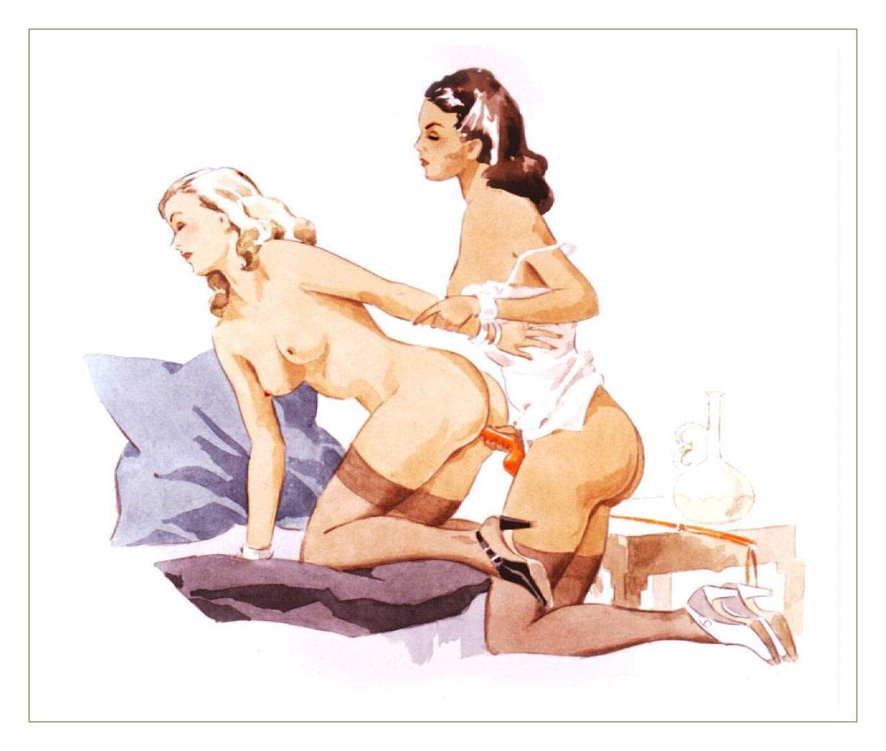 Vintage erotic cartoon art