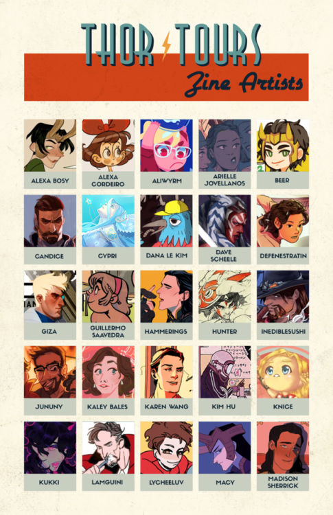 thortourszine: We’re excited to finally announce the participant list for Thor Tours Zine, fea